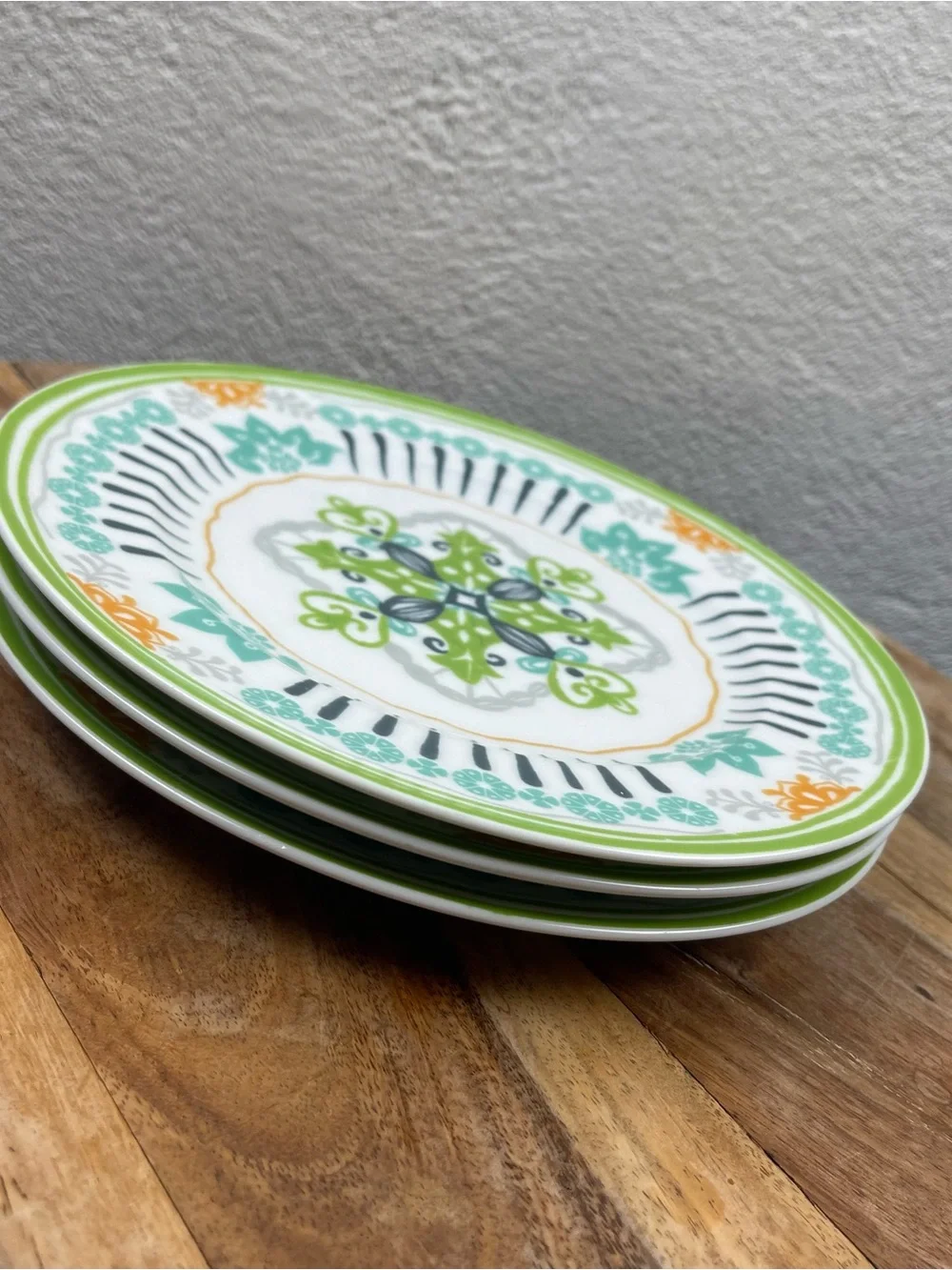 Anthropologie l Moroccan Agata Mandala Floral Design Salad Dessert Plate 8 Inch